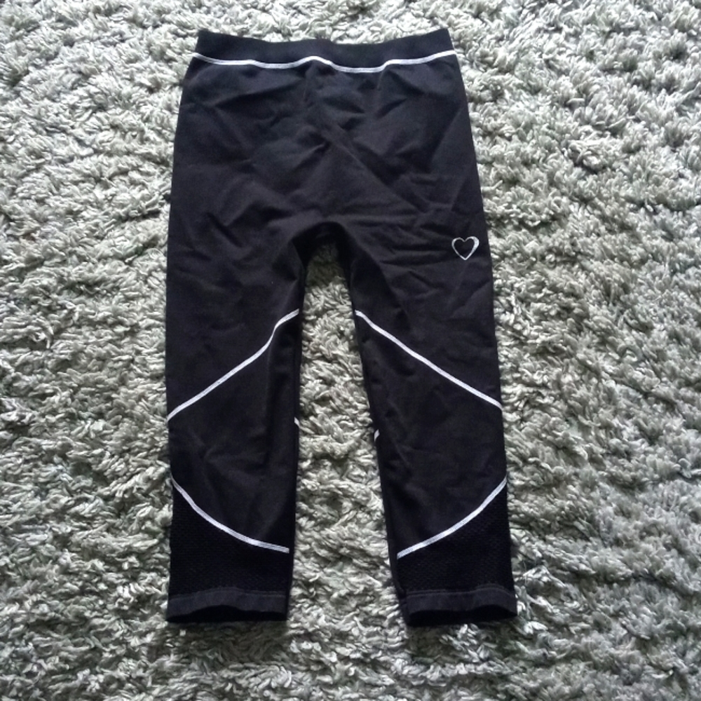 Black Gym Crops Mesh Detail New S/M